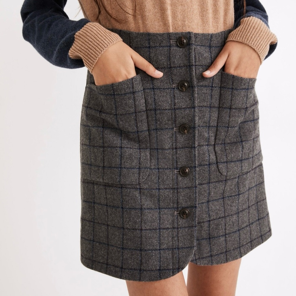 Madewell Gray and Black Mini Skirt for Work